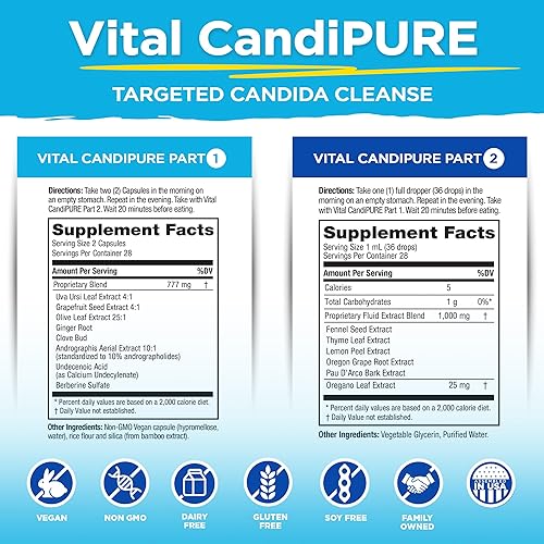 Miniatura 2 de Vital Planet - Vital CandiPURE - Limpieza intestinal formulada para mantener un equilibrio intestinal saludable, 2 partes - Kit de 14 días, 56