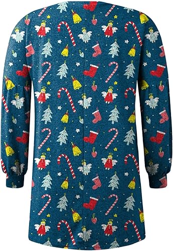 Miniatura 6 de Sweater Dress Cute Knitting Open Front Sweaters Coat Funny Reindeer Shirts Xmas Tree Tops Christmas Costumes