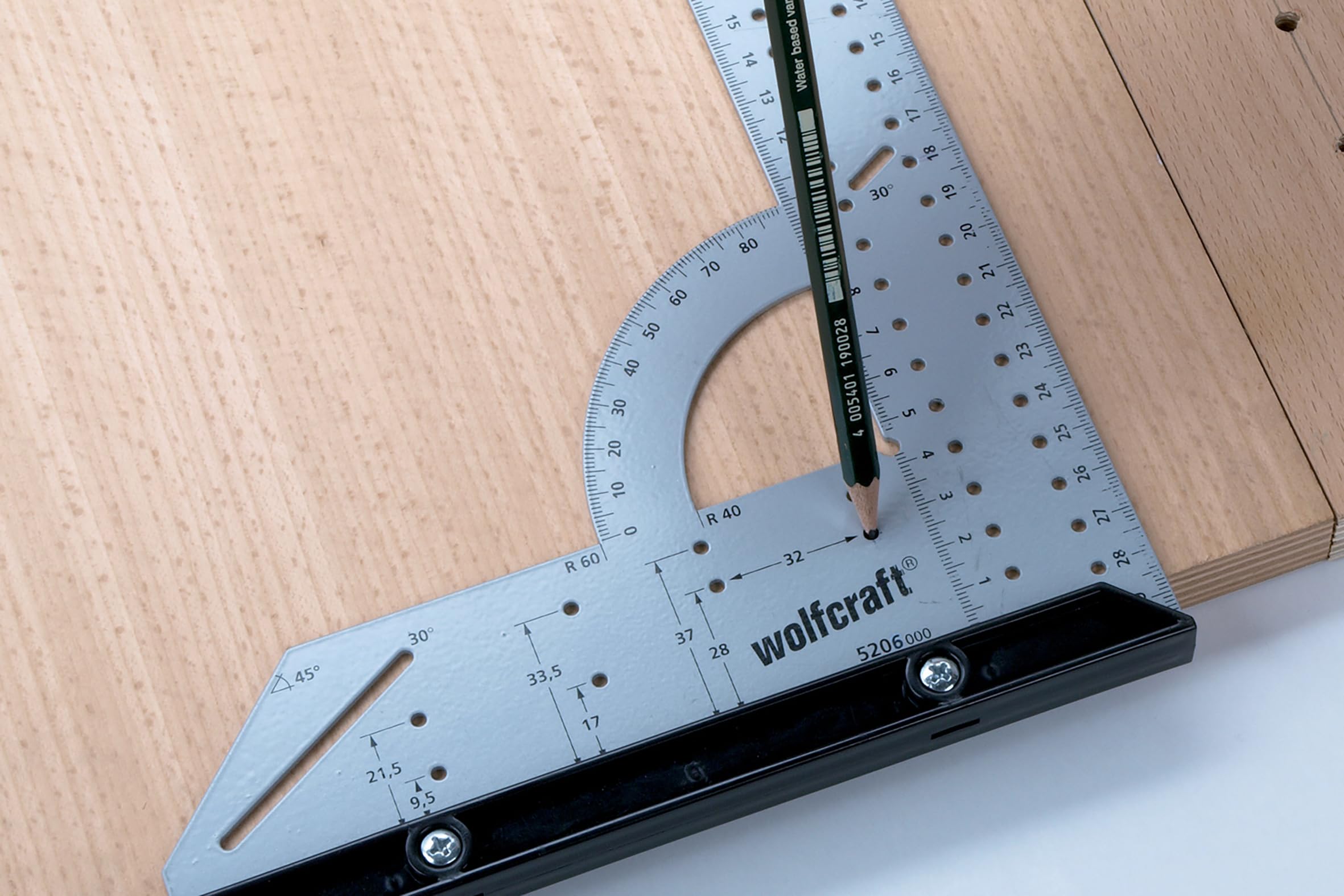 Wolfcraft Squadra multiuso 500 mm per misurare tracciare disegnare tagliare