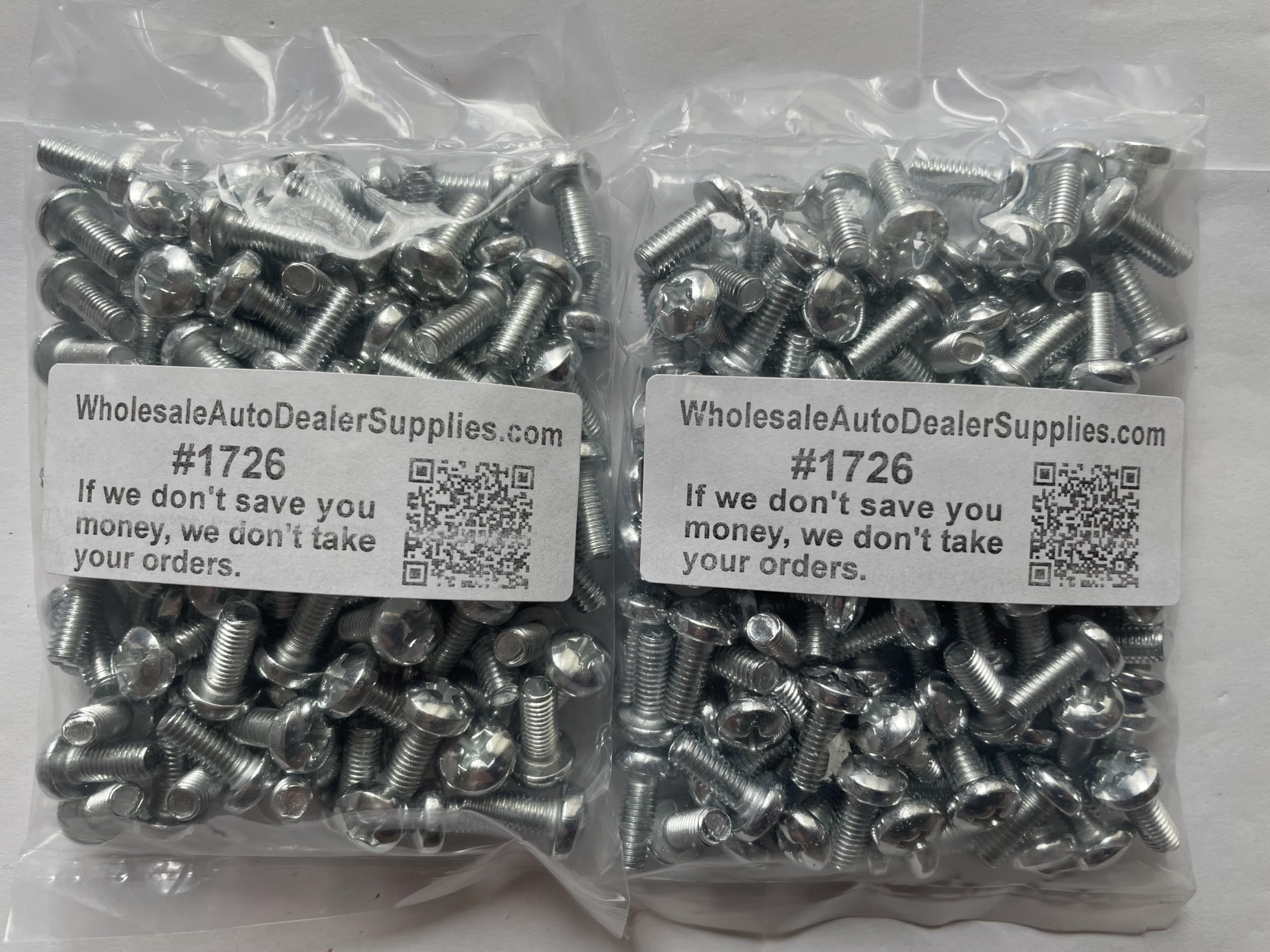 200 License Plate Screws for Car Dealerships #1726 | Best for BMW | 5mm x 14mm Metrics | Phillips Pan Head | 100 per Box x 2 for $25.99