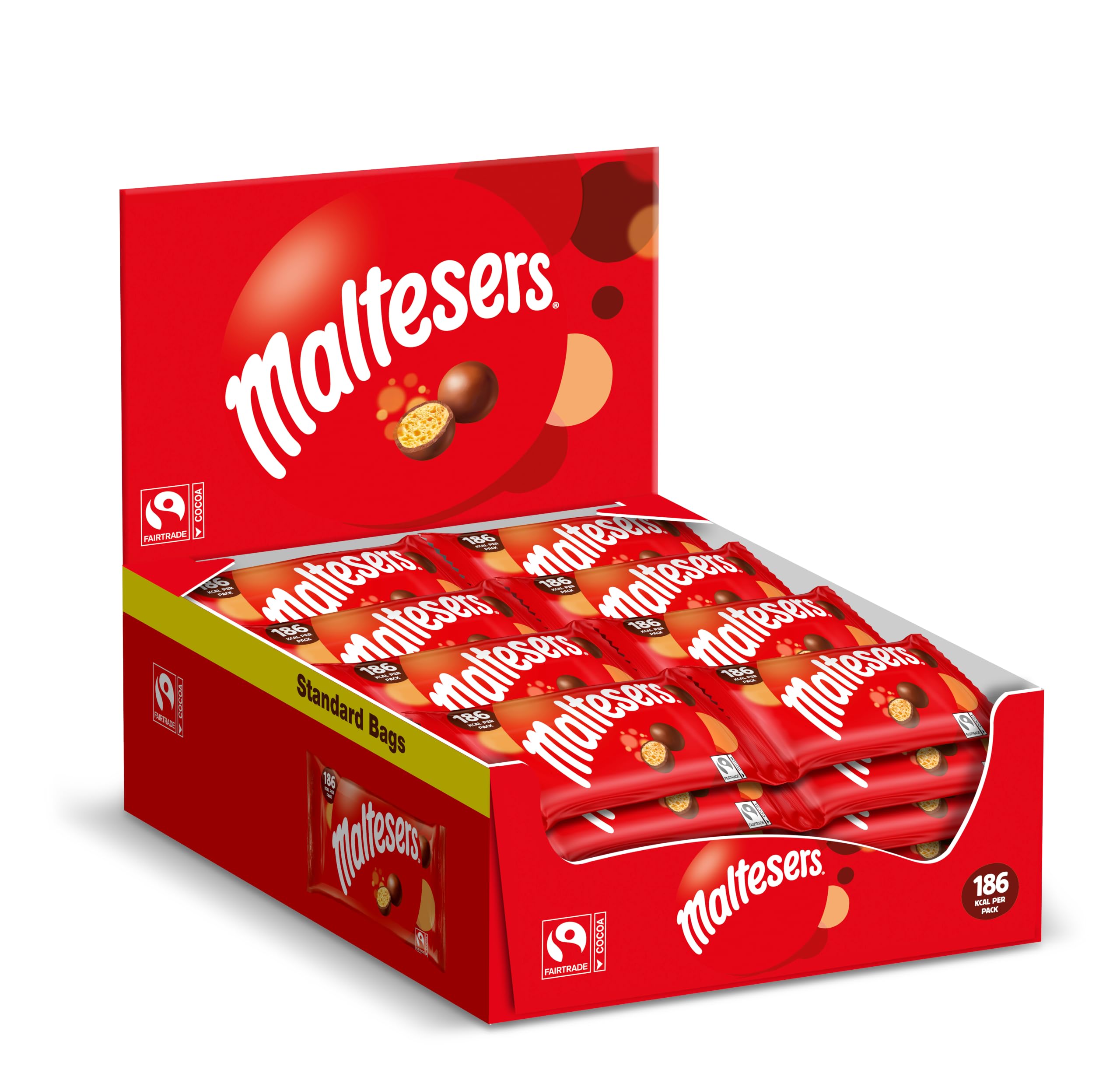 Mars Maltesers Milk Chocolate And Honeycomb Balls 37G Bag (Pack Of 40)