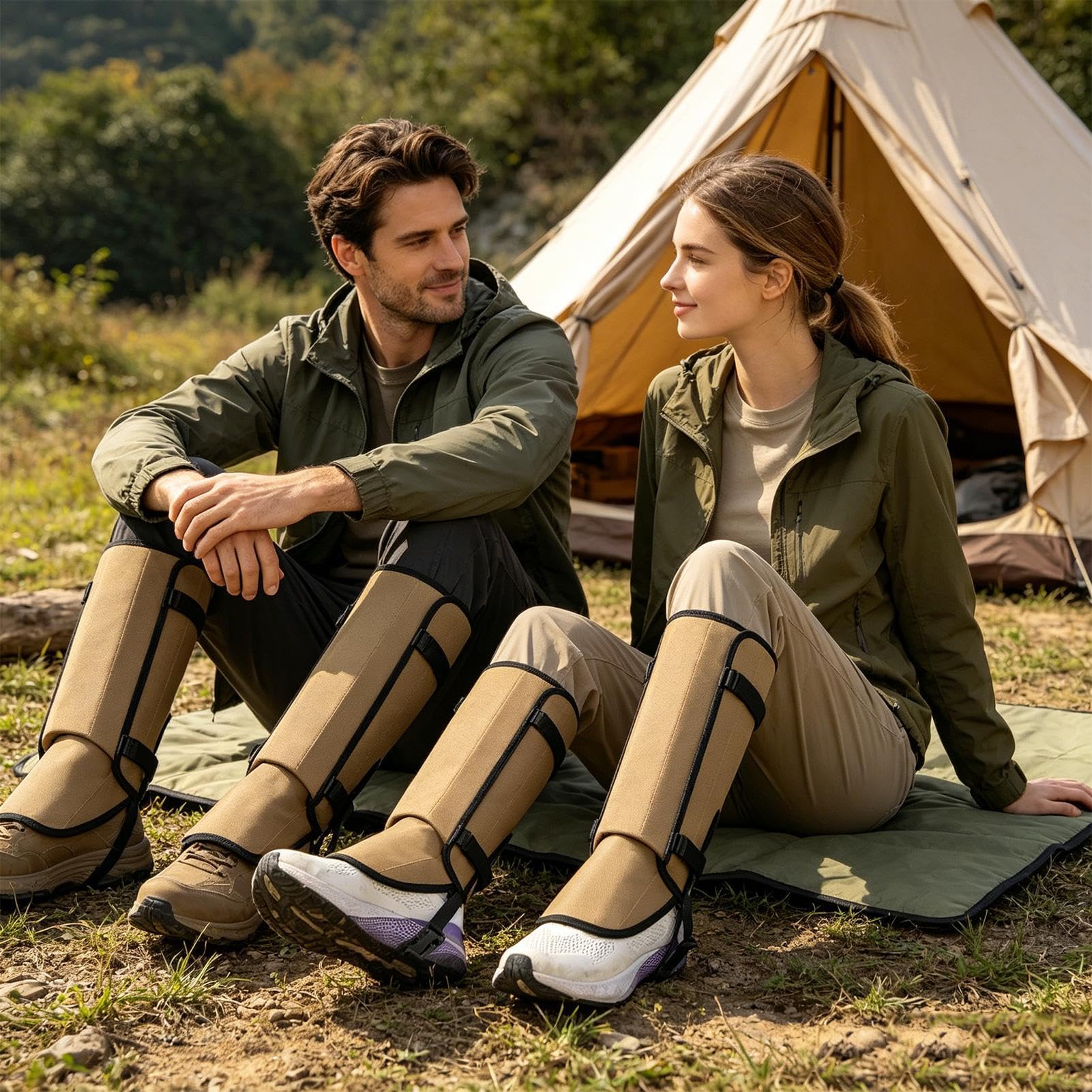 Generisch Schlangengamaschen für Herren 2-teiliger Outdoor Bein-Biss-Schutz | Bissfeste Gamaschen gegen Schlangen zum Wandern, Angeln, , Farmarbeit, Klettern, Camping, Arbeiten, Garten