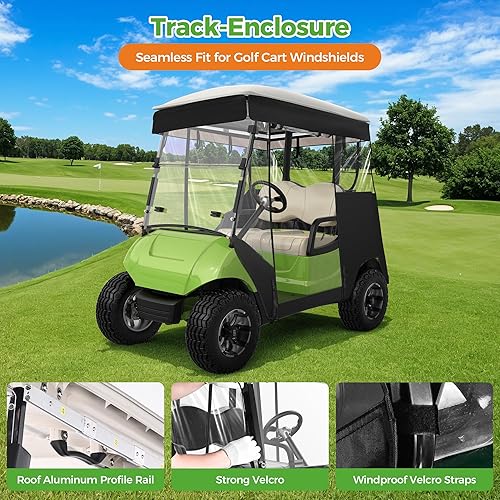 Miniatura 10 de 10L0L Carcasa de carrito de golf para 2 pasajeros Yamaha G14 G16 G22 G29 Drive 2 modelos cubierta impermeable con apertura de espejo lateral, panel