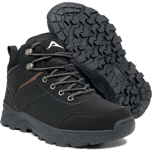 HARENCE Men's Waterproof Hiking Boots Lightweight Slip-Resistant Ankle Support for Trekking Walking