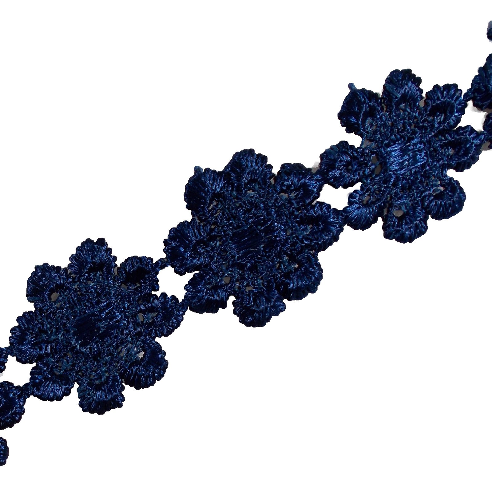 Guipure Daisy Flowers Lace Trim Applique 25mm (Dark Blue, 3 M)