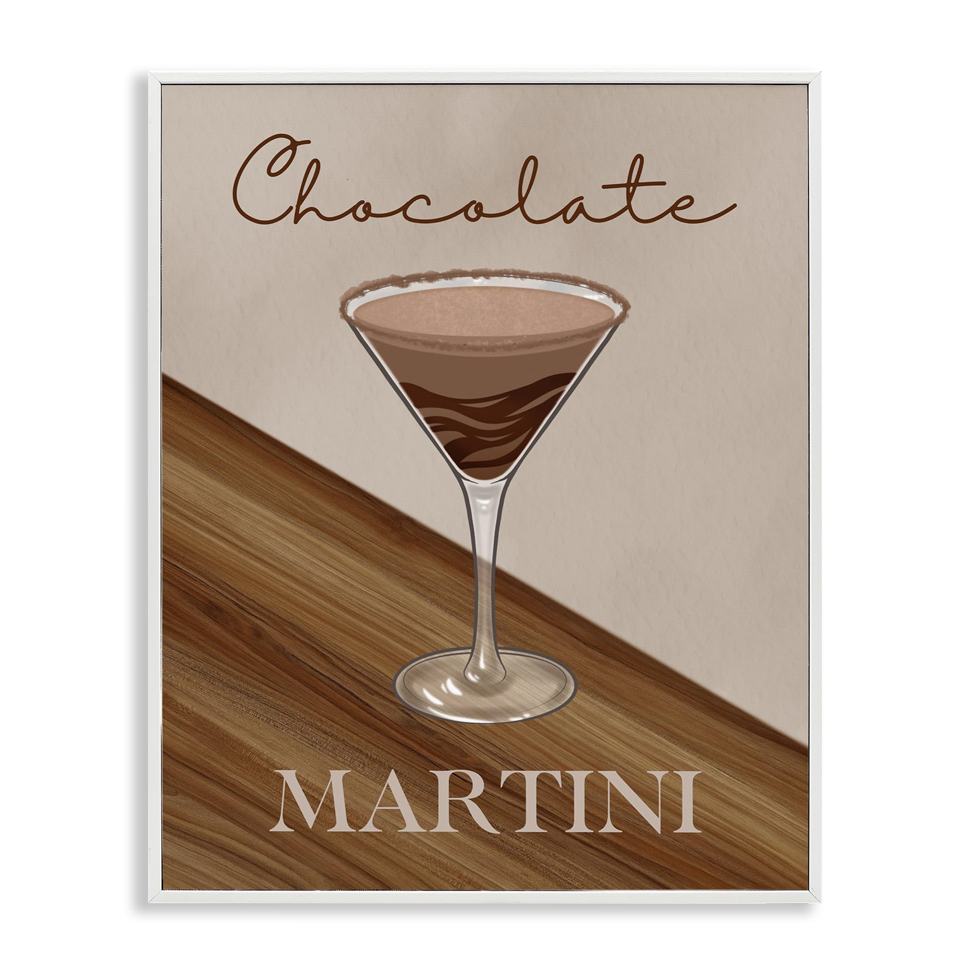 Stupell Industries 'Chocolate Martini on Brown', Framed Giclee Art, White, 24 x 30 Inches, Easy to Hang and Sturdy, Made in USA, by Marcus Prime