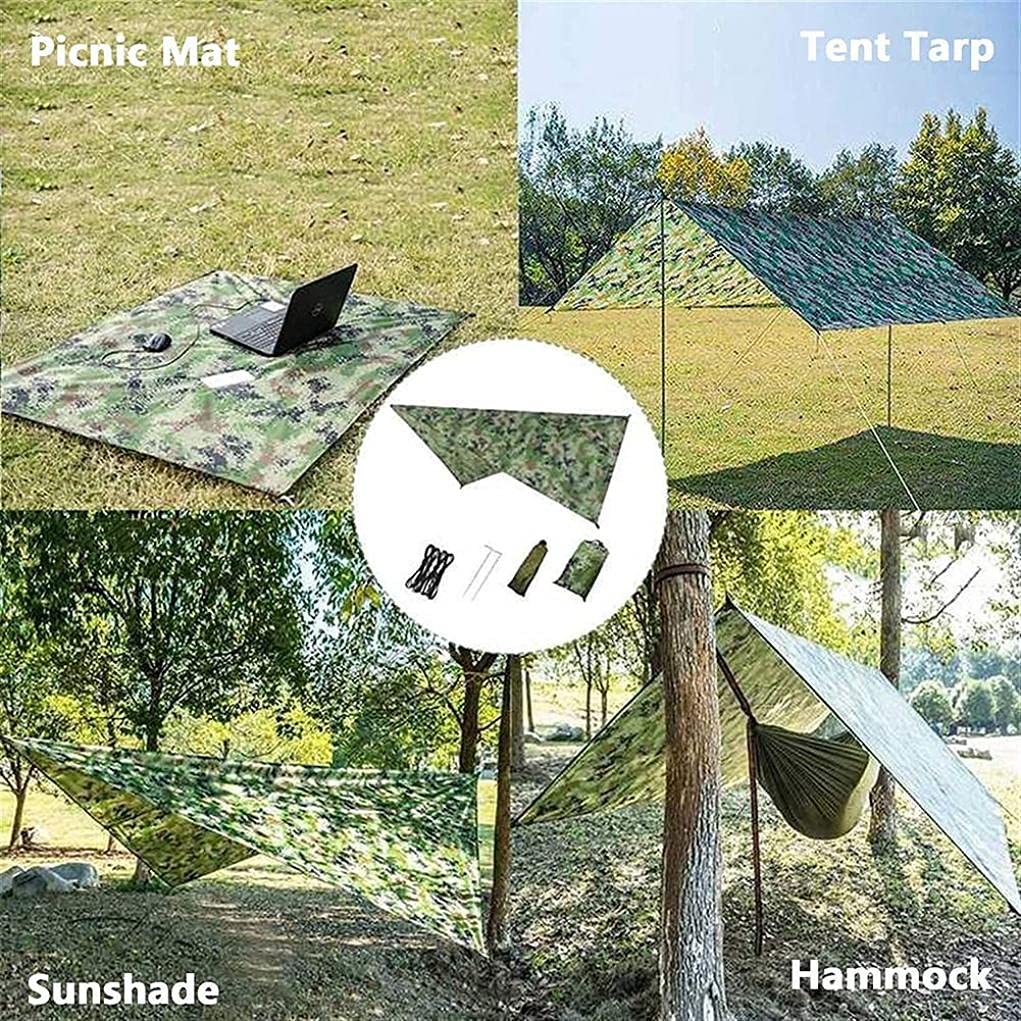 Bâche De Camping Portable Imperméable, Abri Solaire Hamac Coupe-Vent Tente De Mouche De Pluie Bâche Bâche Abri Pare-Soleil Auvent pour La Pêche en Plein Air Randonnée, B