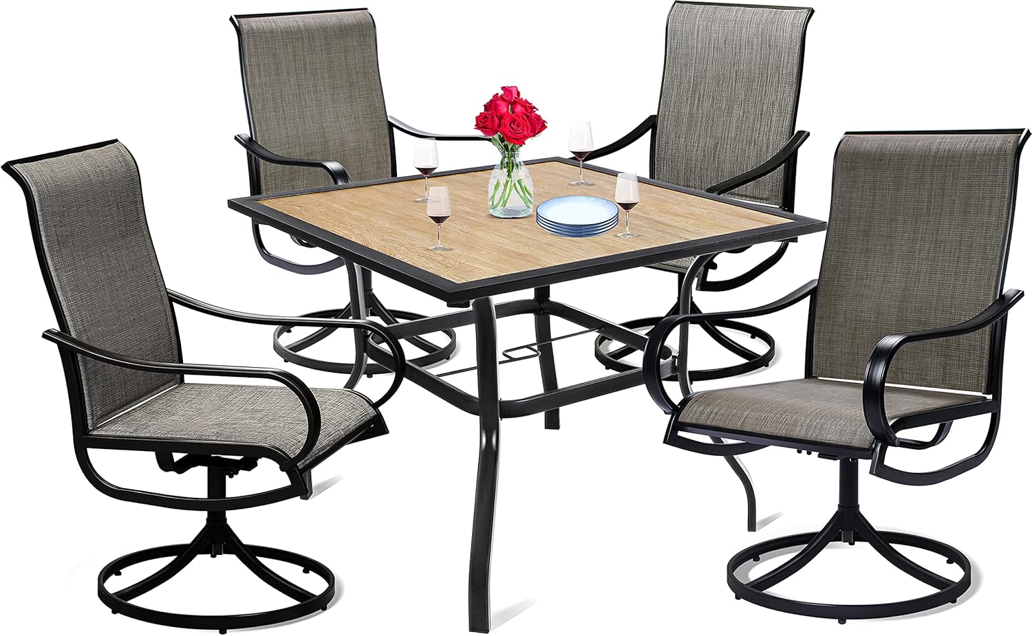 Bigroof Patio Furniture Sets 5 Piece Outdoor Dining Set