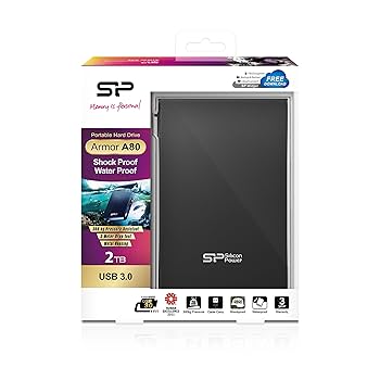 シリコンパワー ポータブルHDD 2TB 2.5インチ USB3.0/2.0対応 耐衝撃 防水 Armor A80 SP020TBPHDA80S3B Amazon | シリコンパワー ポータブルHDD 2TB 2.5インチ USB3.0