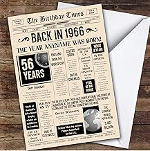 1966 Newspaper Any Age Any Year You were Born Facts Personalised Birthday Card | Any Age Any Year Personalised Birthday Card | Milestone Birthday Card | Facts from The Year You were Born