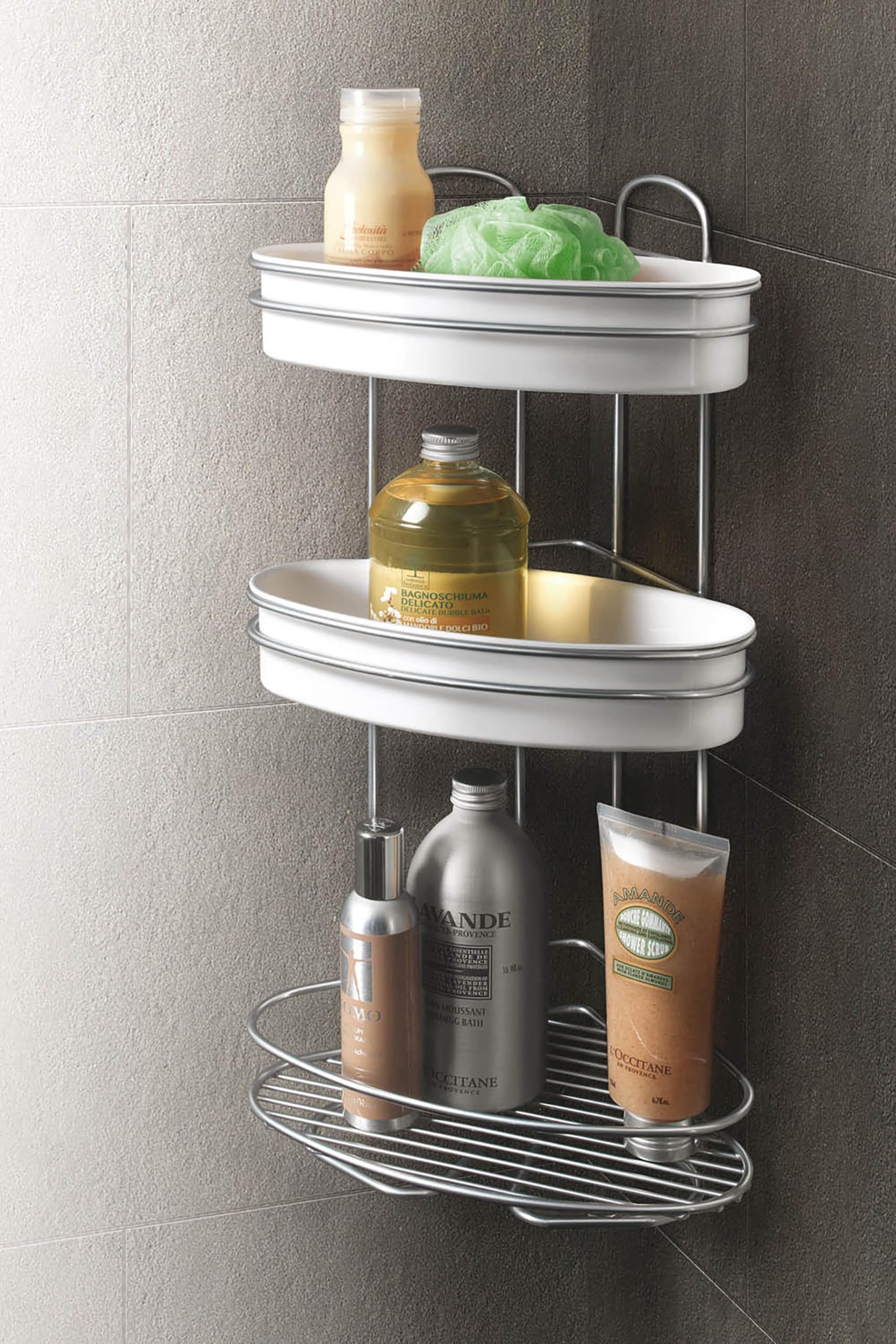 Etagère d'angle douche télescopique en acier inoxydable à 4 étages 249 Etagère d'angle douche télescopique en acier inoxydable à 4 étages 249