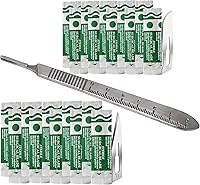 Vista 1 de 1 CUCHILLO DE ESCALPEL DE ACERO INOXIDABLE #3 CON 20 ESTRELLAS QUIRÚRGICAS ESTRELLAS #10 & #11 (MARCA HTI)