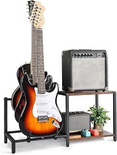Stojak gitarowy podłogowy, 3-uchwytowa elektryczna gitara basowa ze stojakiem na wzmacniacz gitarowy, regulowany uchwyt