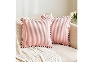 MIULEE Boho Kids Decorative Pillow Covers with Pom-poms