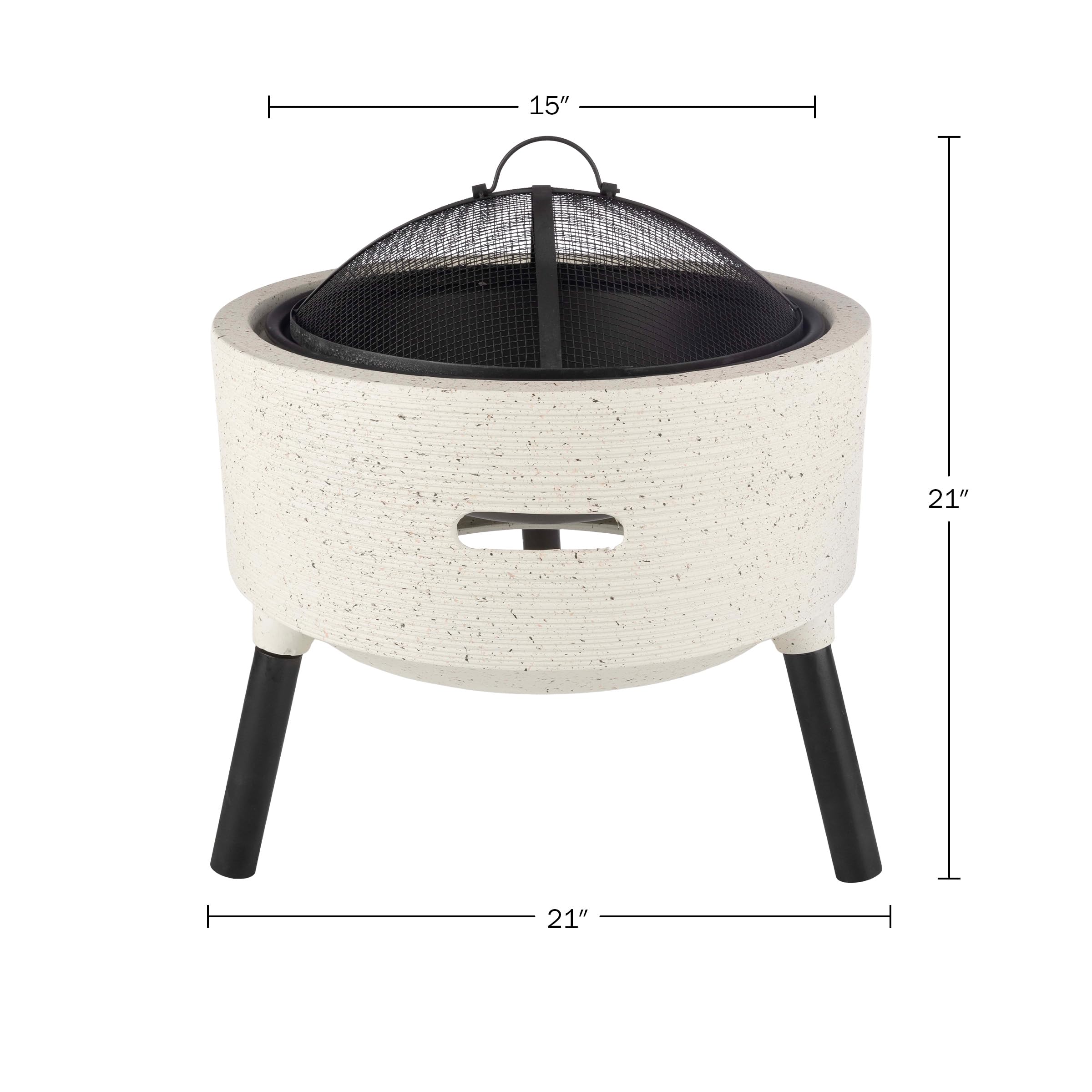 Amazon.com : Outdoor Fire Pit - 21” Round Faux Concrete