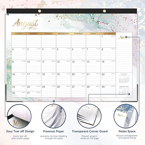 Miniatura 4 de Calendario de escritorio 2026, calendario 2026 de enero de 2026 a diciembre de 2026, 17 x 12 pulgadas, calendario de pared/escritorio de 12 meses