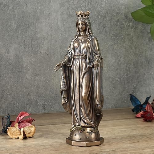 Miniatura 6 de Veronese Design Señora de Gracia de 8 1/8 pulgadas con escultura políptica de resina Pieta acabado en bronce fundido en frío