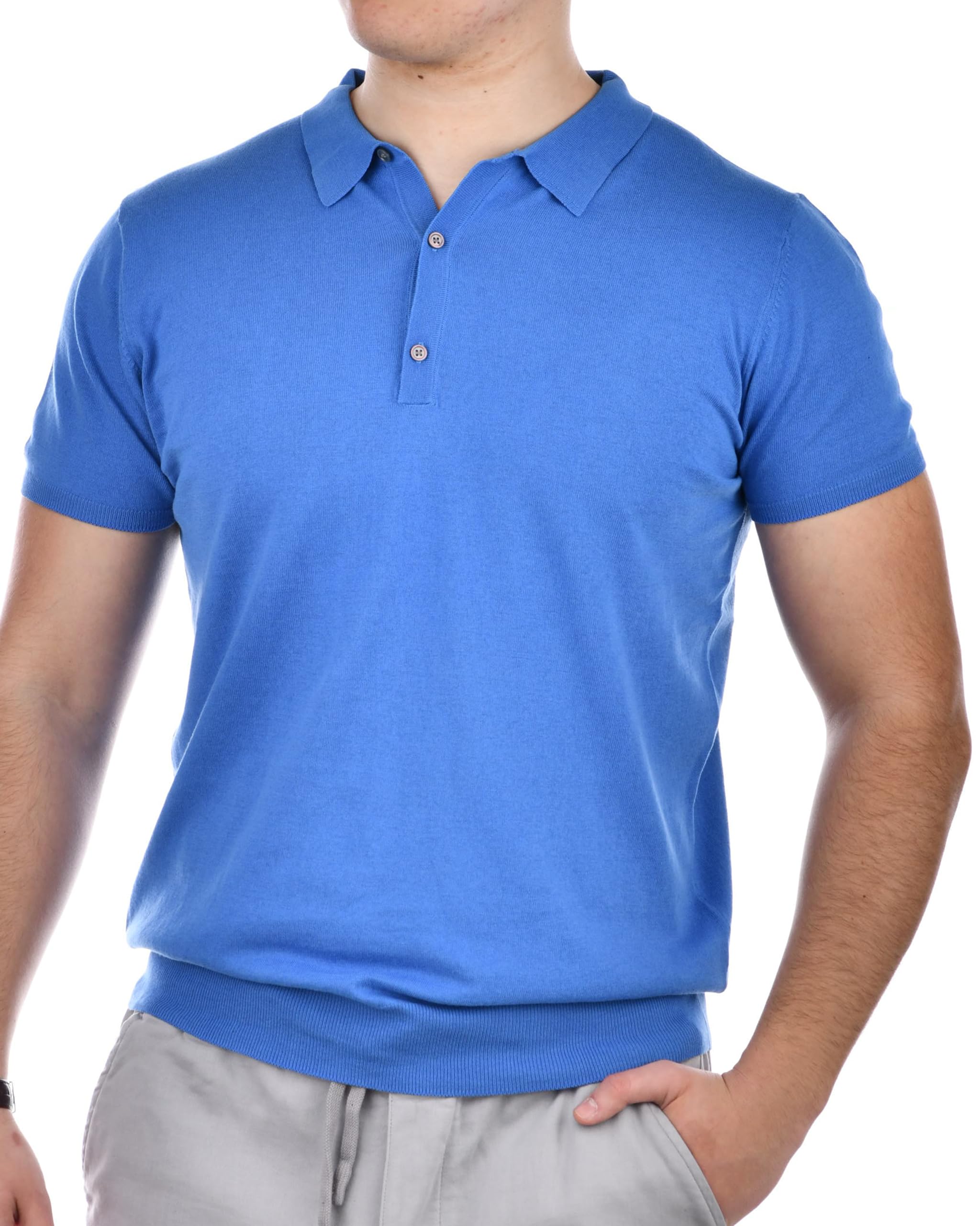 Herren Polo Leinen & Baumwolle, Elegantes Sommer T-Shirt, lässiges Poloshirt mit 3 Knöpfen, atmungsaktiv, Slim Fit, leichtes Herrenhemd für Büro, Freizeit & Business