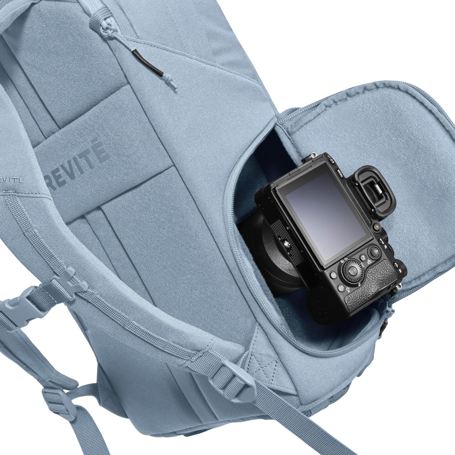 BREVITE - The Jumper - Compact Camera Backpacks for Photographers - A Minimalist & Travel-friendly Photography Backpack Compatible With Both Laptop & DSLR Accessories 18L (Misty Blue) - Image 5