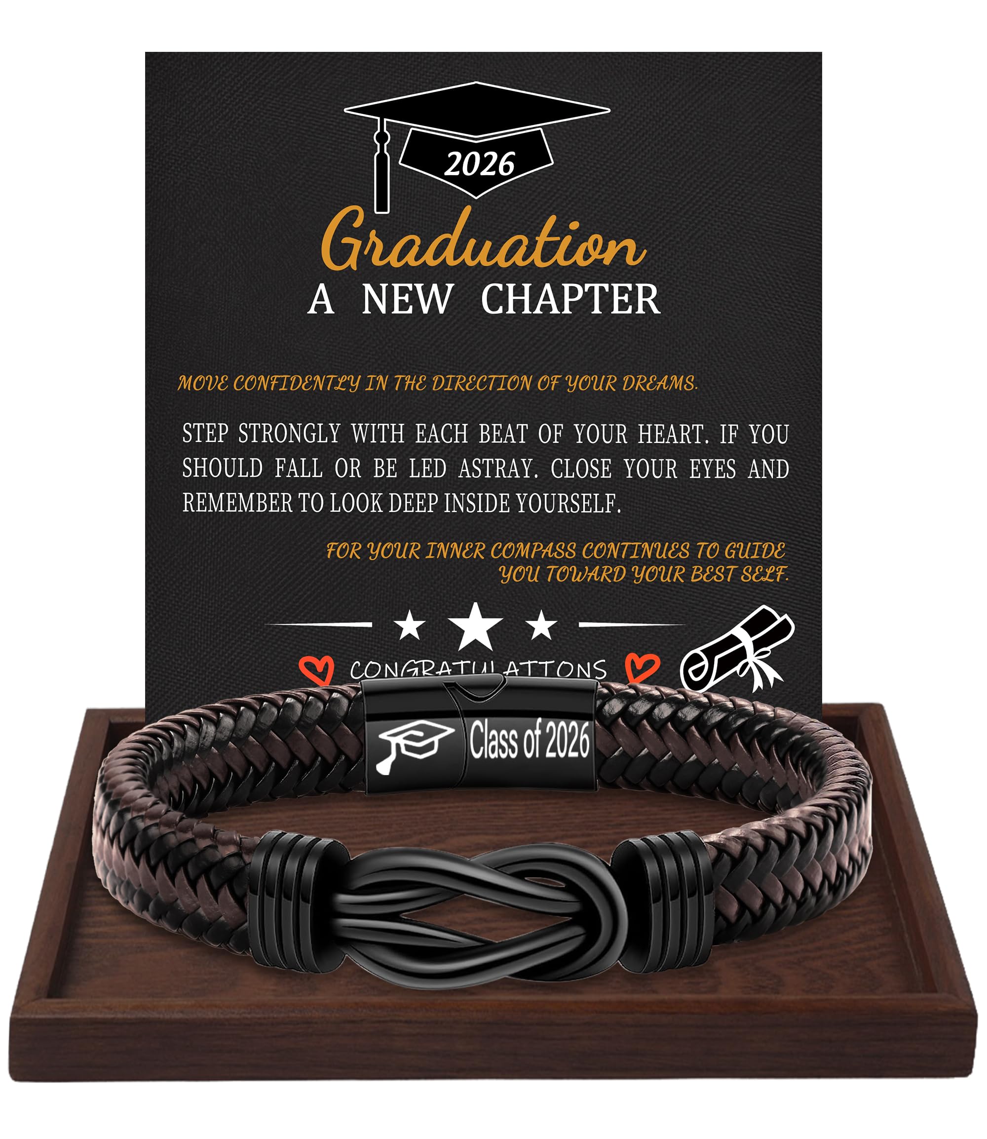 Btysun Fathers Day Gift, Gifts for Men Morse Code Bracelets for Men 2026 Graduation Gifts Mens Bracelet for Him Boyfriend Husband Leather Bracelet Motivational Birthday Jewelry Stocking Stuffers