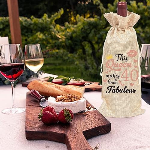 Miniatura 5 de Bolsa de vino de feliz cumpleaños, regalo de cumpleaños, bolsa de vino tinto, ideas de regalo de cumpleaños de 40 años, decoración de fiesta de
