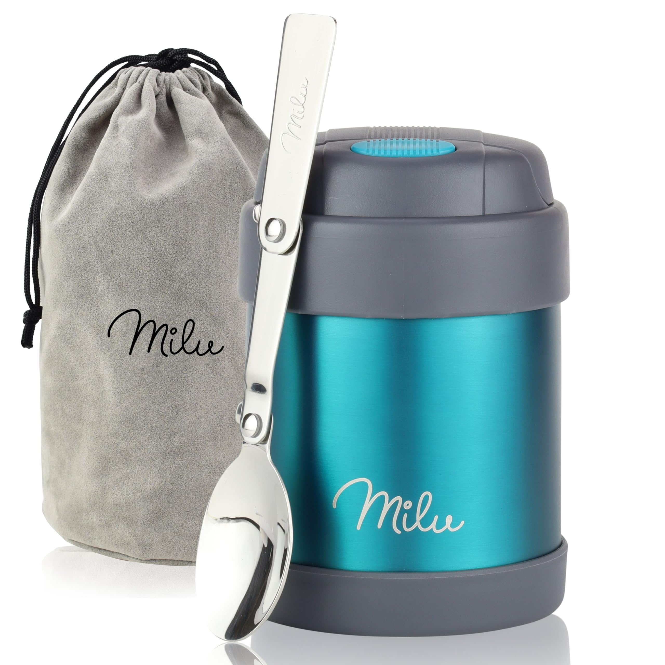 Milu Termo para Comida 300ml, 440ml, 450ml, 650ml, 800ml Taza Aislada, Botella de Acero Inoxidable Aislada para Alimentos, Beber y sopa de adultos A prueba de fugas Térmico (300ml/Bayas) — view 57