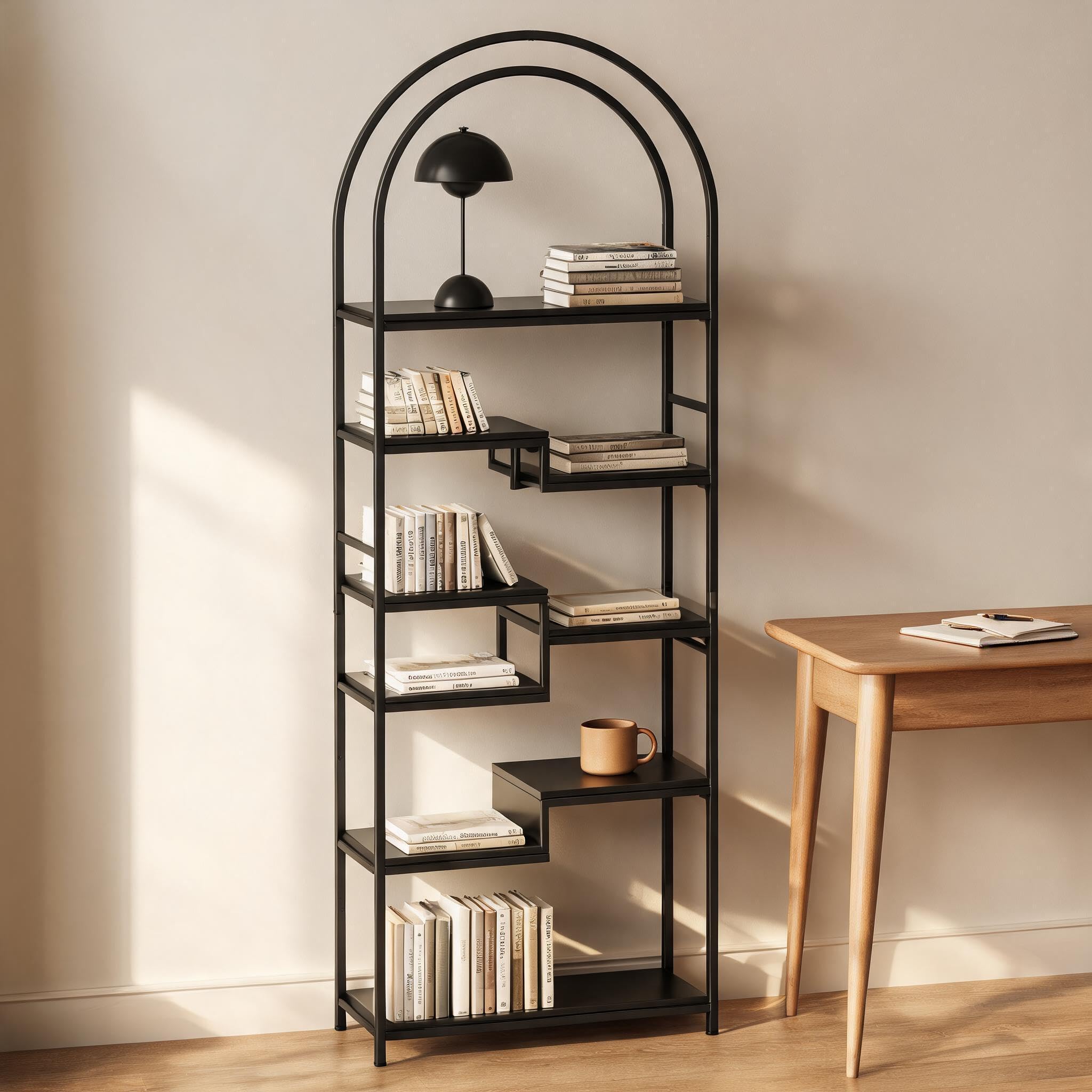 Bücherregal 60 cm 5-stufig Metall Arbeitszimmer