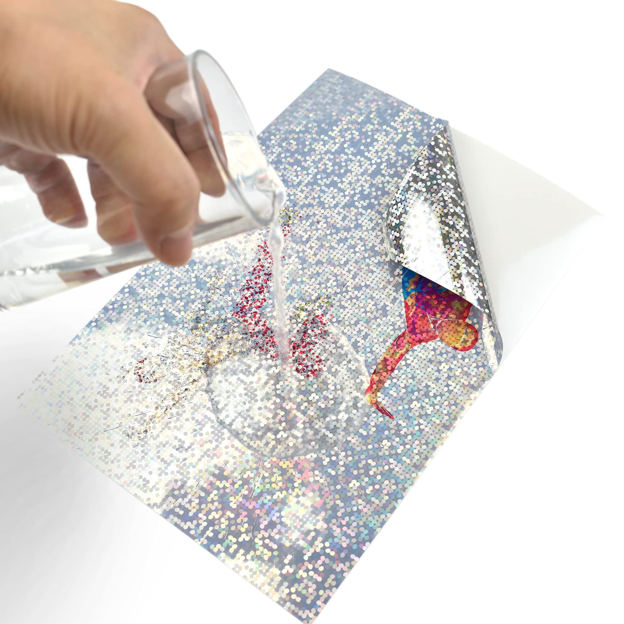 A4 Holographic Silver Inkjet Self-Adhesive Sticker Vinyl - 20 Sheets High Gloss 5 thumbnail image