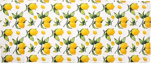 Miniatura 3 de Yourtablecloth Camino de mesa 100% algodón, decoración elegante para eventos en interiores y exteriores, limón, 14 x 72 pulgadas