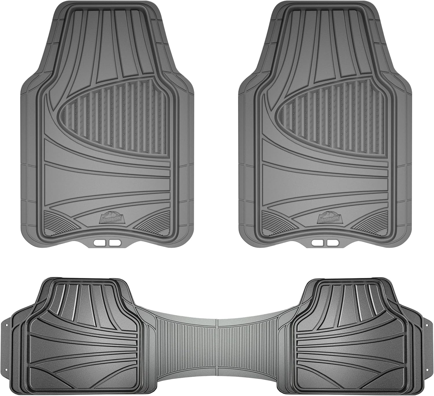 Armor All Floor Protector, Universal Floor Mats for Cars, Trucks, and SUVs, All-Season & Heavy-Duty Mats, Trim to Fit for Full Coverage, Premium Quality and Easy to Clean, Gray (3-Piece)