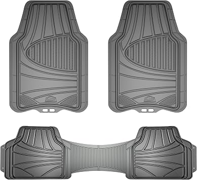Armor All Floor Protector, Universal Floor Mats for Cars, Trucks, and SUVs, All-Season & Heavy-Duty Mats, Trim to Fit for Full Coverage, Premium Quality and Easy to Clean, Gray 3-Piece