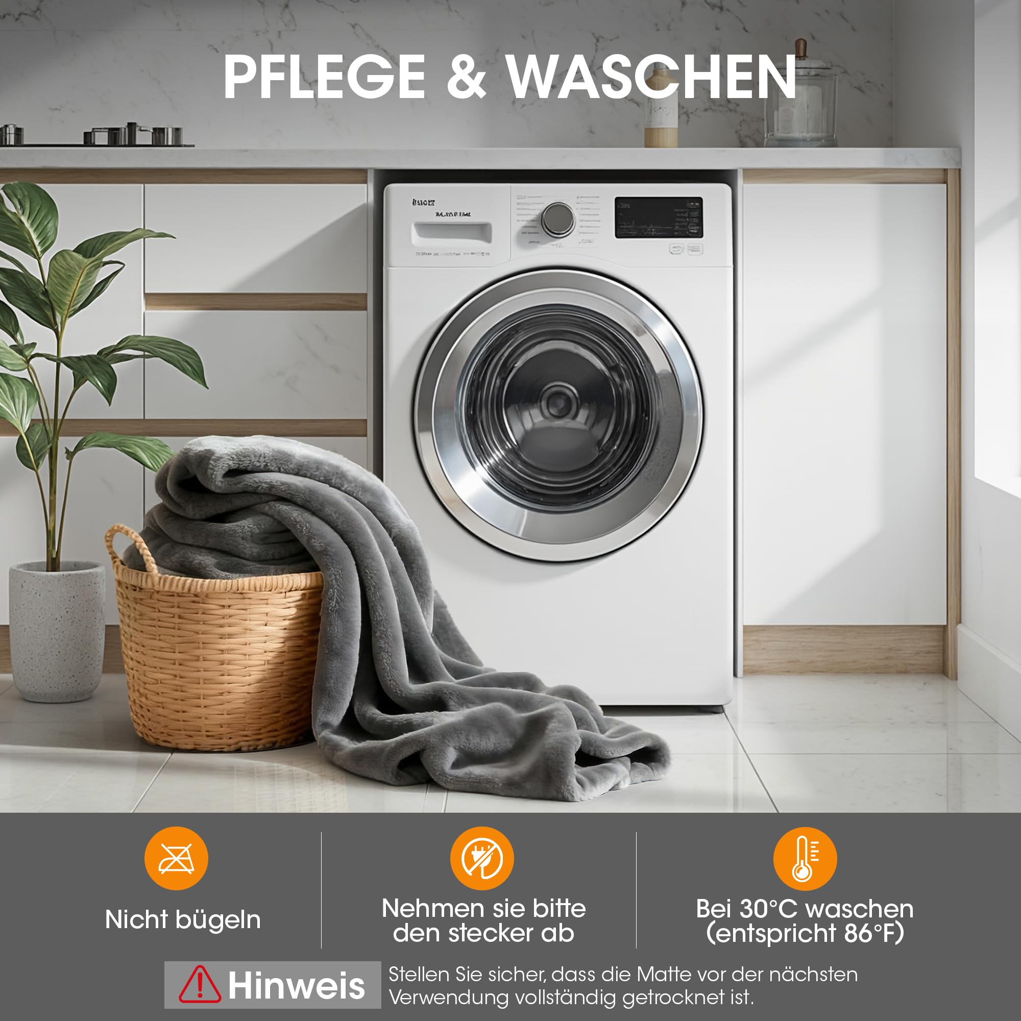Airfish Heizdecke 180x130 cm – Kuschelweiche Premium-Decke mit 6 Heizstufen, 12h-Timer & Sicherheits-Auto-Off – Energiesparend & Waschmaschinenfest für Bett, Sofa, Homeoffice