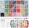MATVHRUI 1000 Pcs Crystal Beads for Jewellery Making, 24 Colors Gemstones Chips Bracelet Making kit, 5-8mm Irregular Stone for Earring Keyring Necklace DIY Crafting