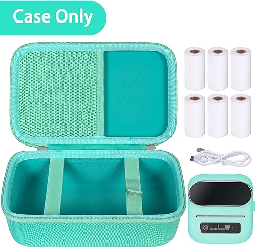 Vista 35 de khanka Hard Case with m221/M220/M110/m110s Label Maker - Portable Bluetooth Label Maker Carrying Storage Bag for Printer Labels, USB Cable and White
