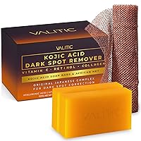 Vista 1 de VALITIC Jabón removedor de manchas oscuras de ácido kójico con cúrcuma, vitamina C, retinol, complejo japonés original con ácido hialurónico