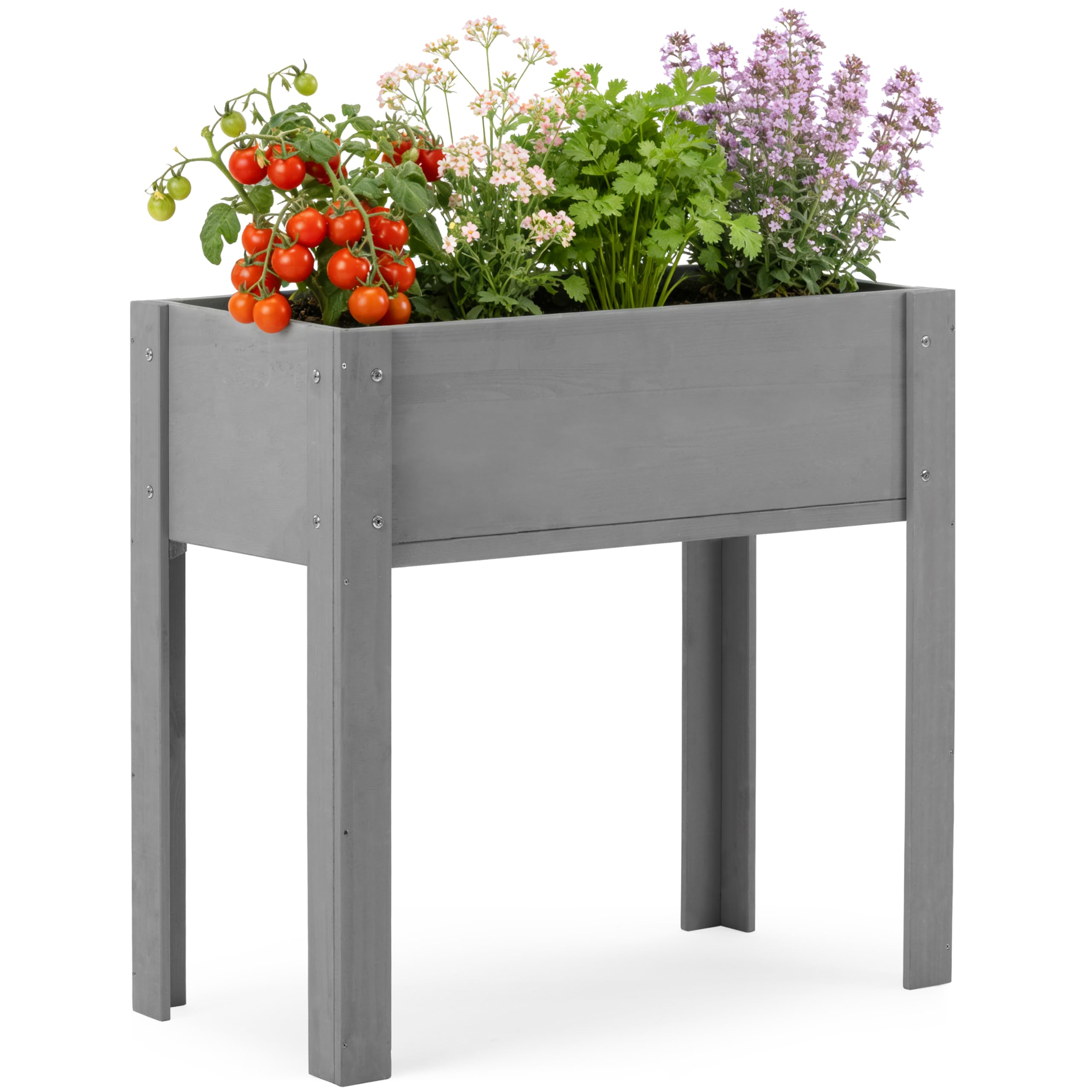 Raised Garden Bed with Legs 31x16x31 Grey Cedar