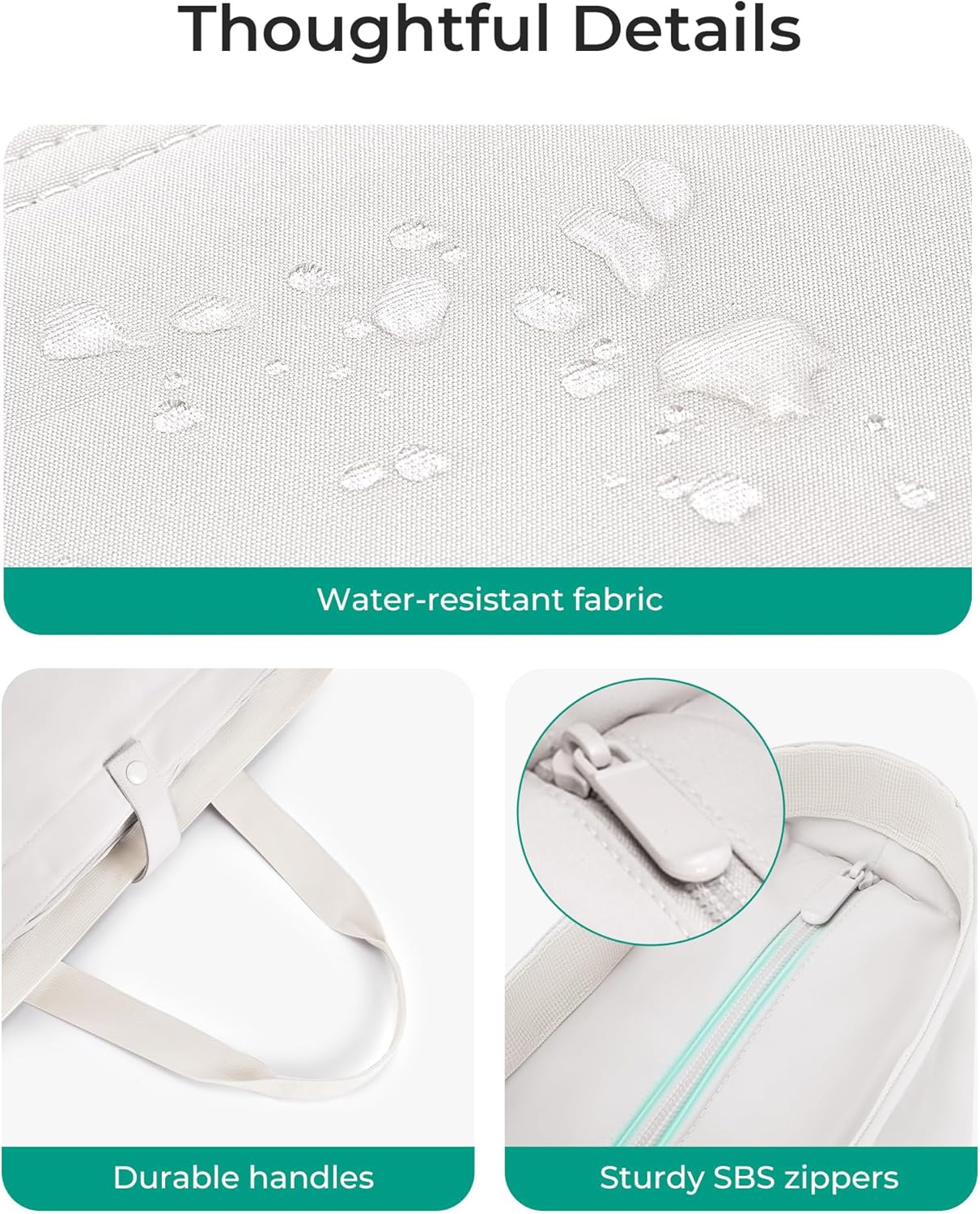 BAGSMART Tote Bag for Women, Foldable Tote Bag With Zipper Travel Large Shoulder Bag Handbag for Work - Image 7