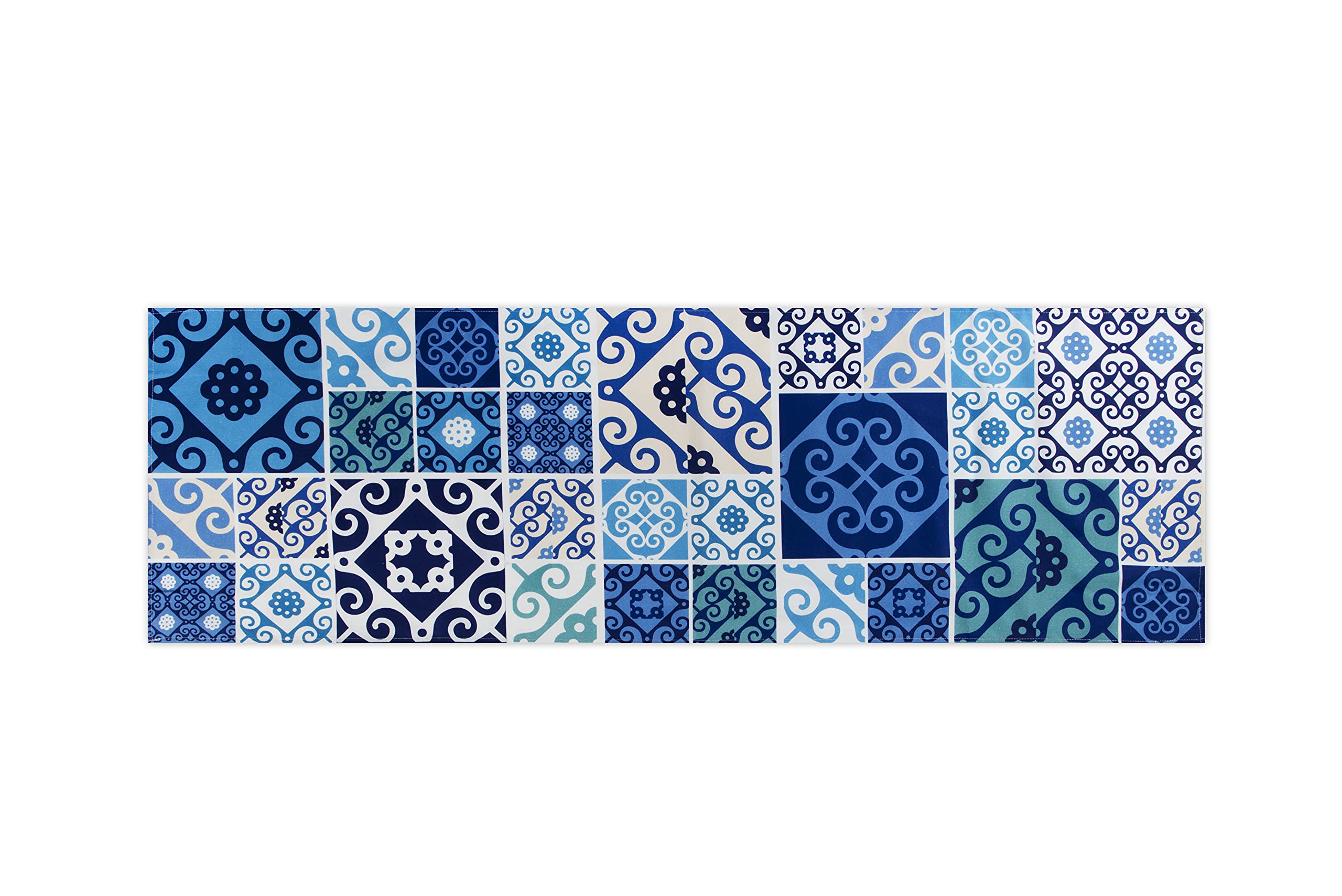 Runner Da Tavola In Cotone 100% Lemos-Home 45x150 Cm - Blu, Alta Qualità - Foto 7