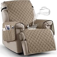 Vista 9 de Ruaozz Funda para silla reclinable 100% impermeable, antideslizante, funda de asiento para silla reclinable, lavable, con correas elásticas para Vino