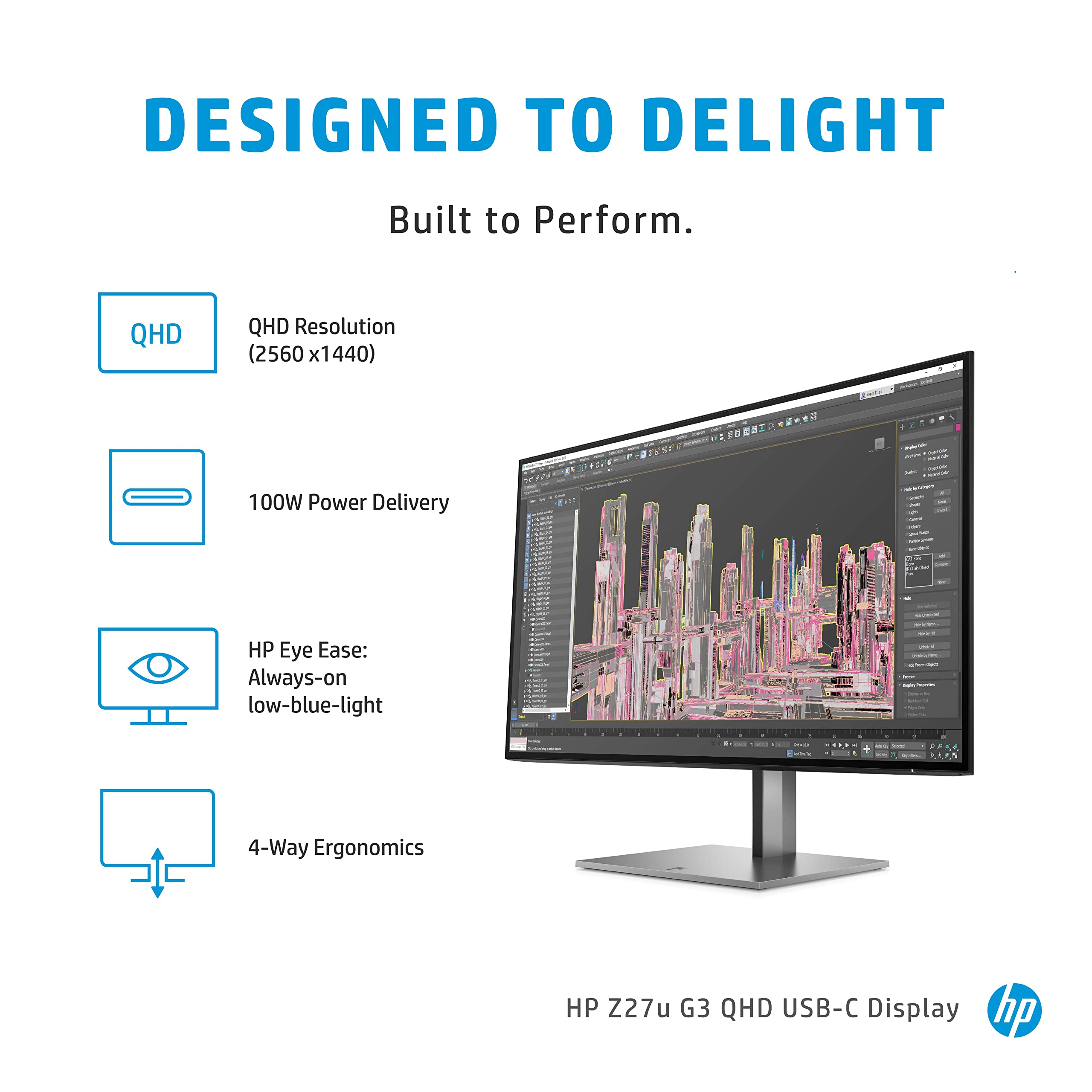 HP Z27u G3 QHD USB-C Display : Amazon.co.uk: Computers & Accessories