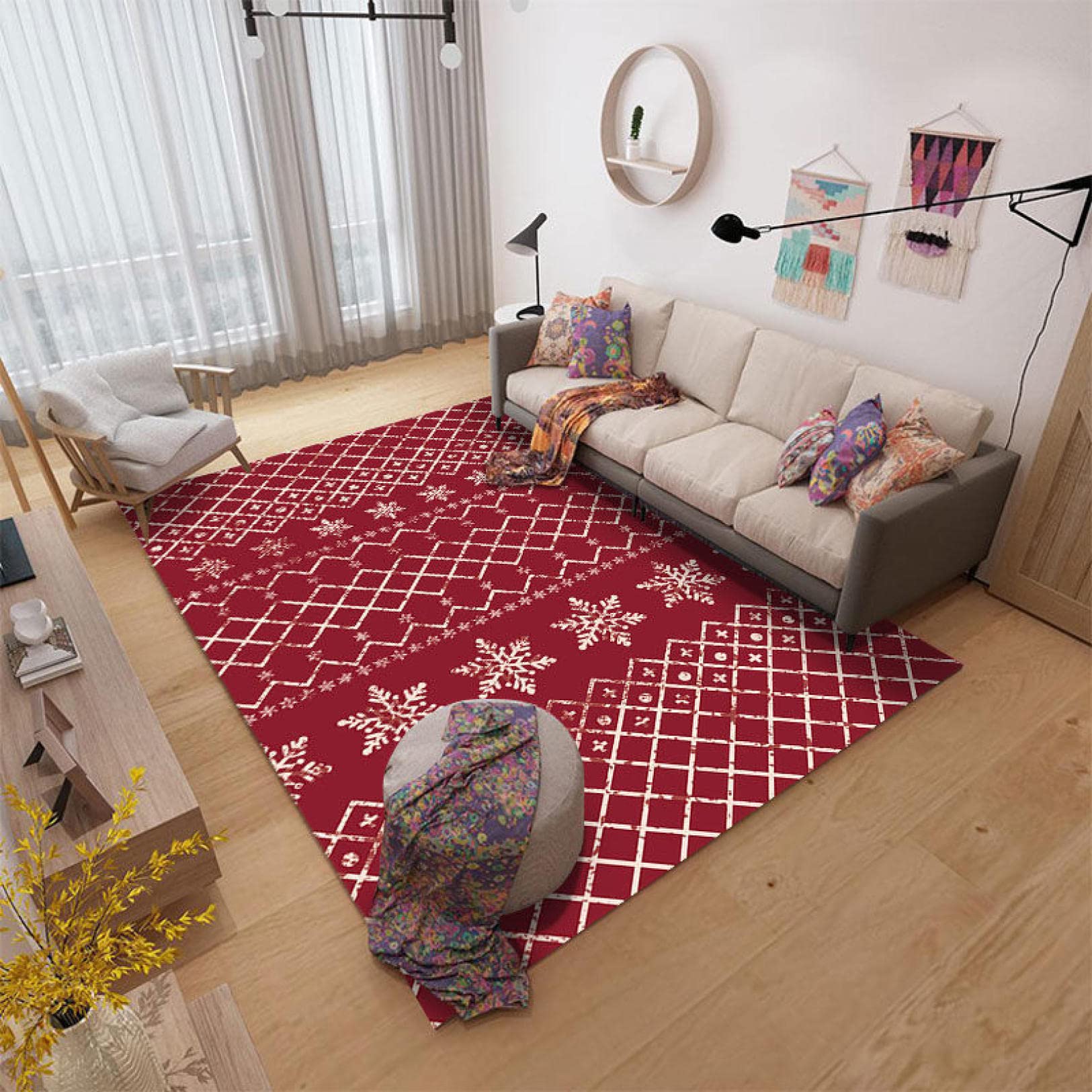 Amazon | ラグ カーペット 薄い 屋内 おしゃれ ボヘミア柄 かわいい 80 