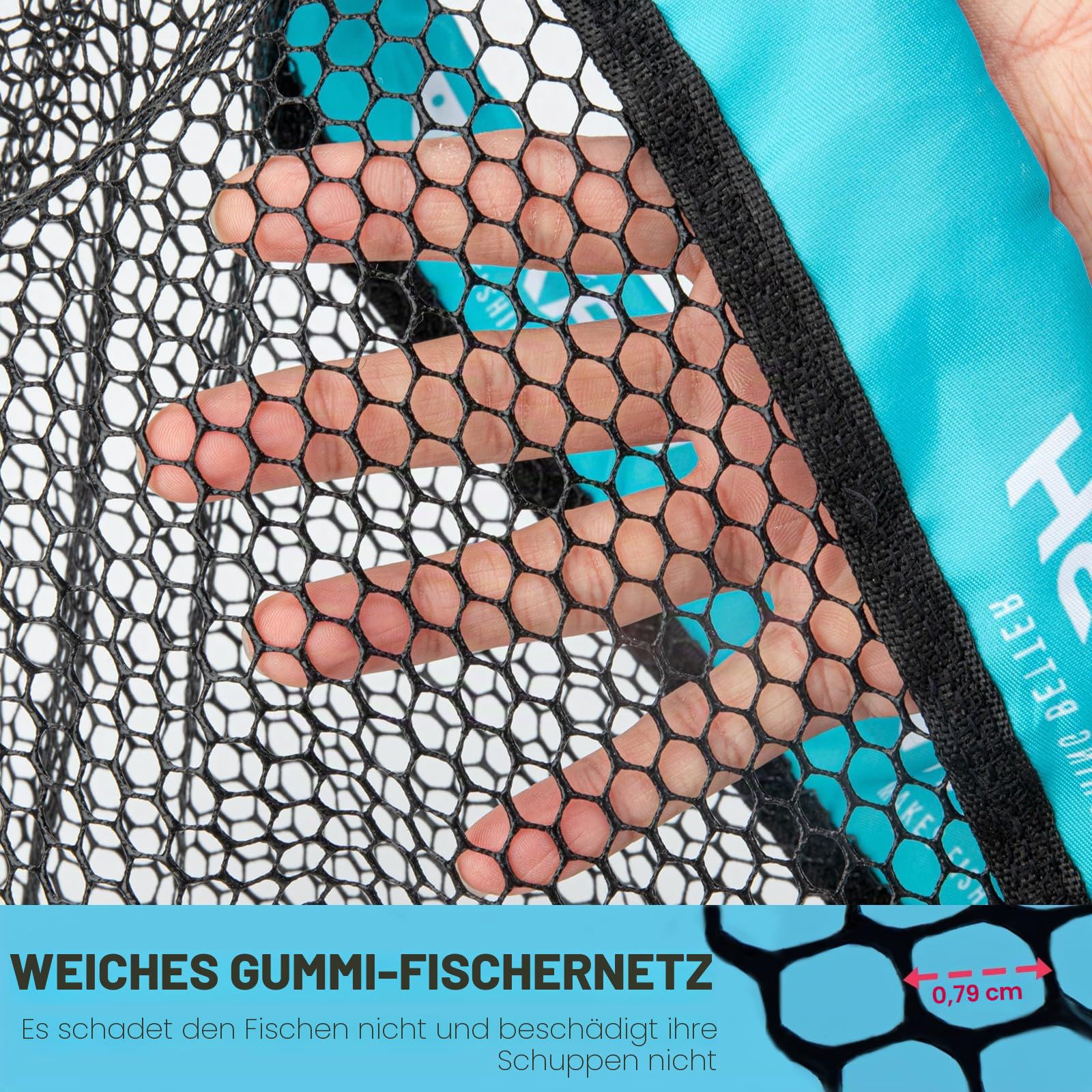 THKFISH Fly Fishing Landing Net, Foldable Landing Trout Net with ABS Handle,Rubber Coated Mesh Trout Net with Tackle Bag for Trout Bass Catch and Release, Portable Fly Fishing Gear,M/L