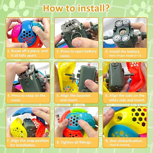 Miniatura 2 de LARDERGO Juguetes para mascotas para perros, colorida bola de activación de salto con luz y música, bola de activación de rebote para perros, 4.7