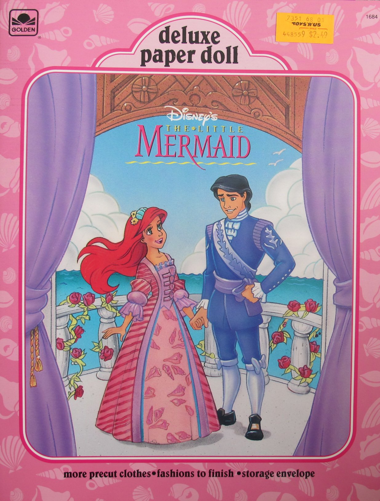 Deluxe Disney LITTLE MERMAID PAPER DOLL Book UNCUT w ARIEL & ERIC Dolls (1992)