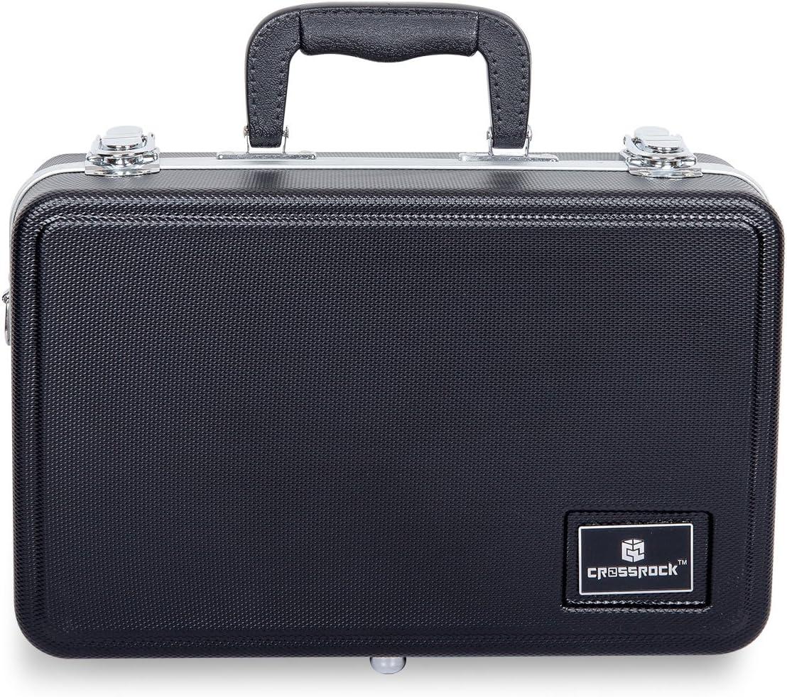 Crossrock Clarinet Case, ABS Molded Hard Shell Case, Black