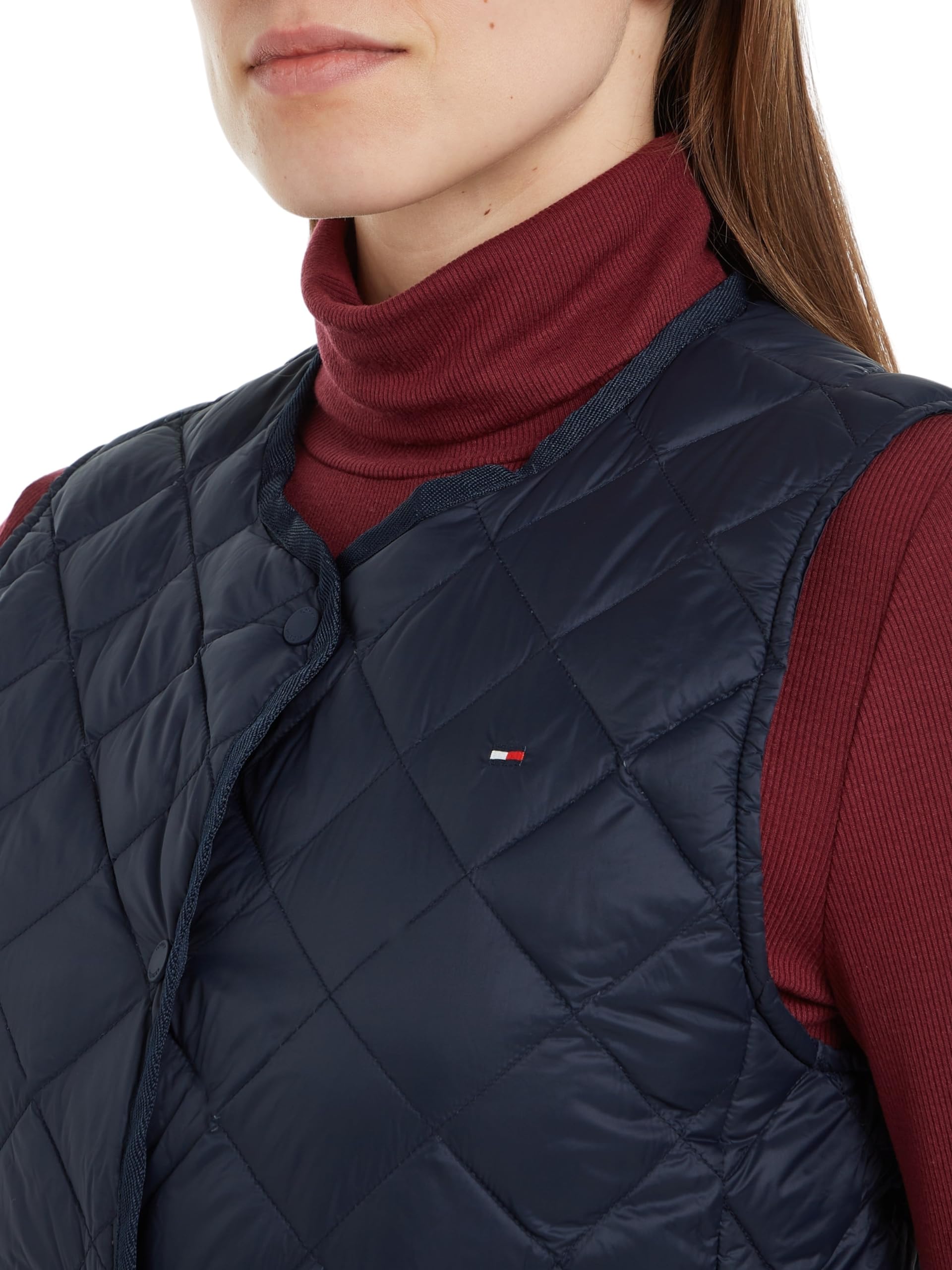 Tommy Hilfiger Kamizelka Kobiety Lw Down Pikowana Kamizelka Bez Kołnierza Ww0ww43214