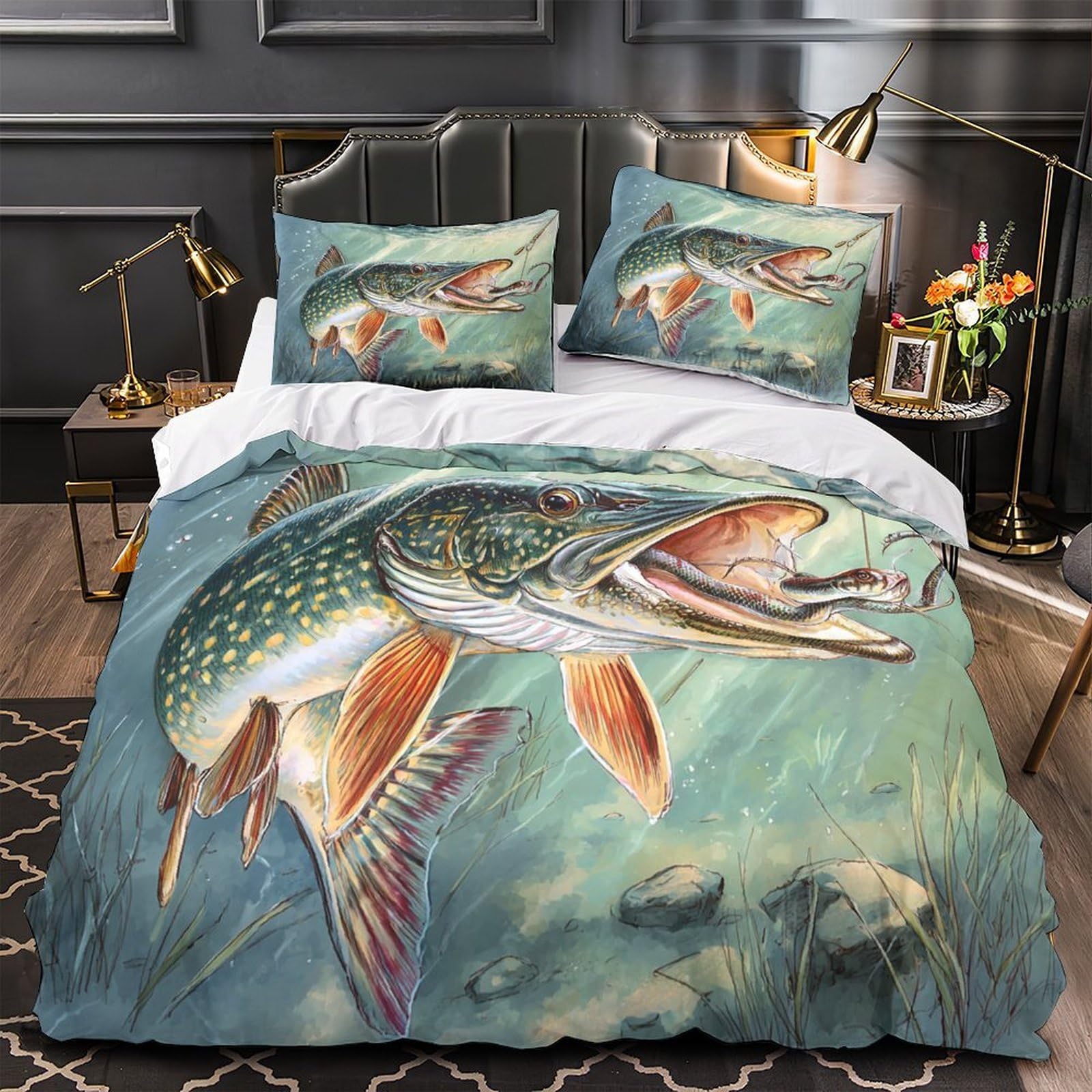 Housse de Couette Hypoallergénique Léopard Microfibre Légère anti-acarien