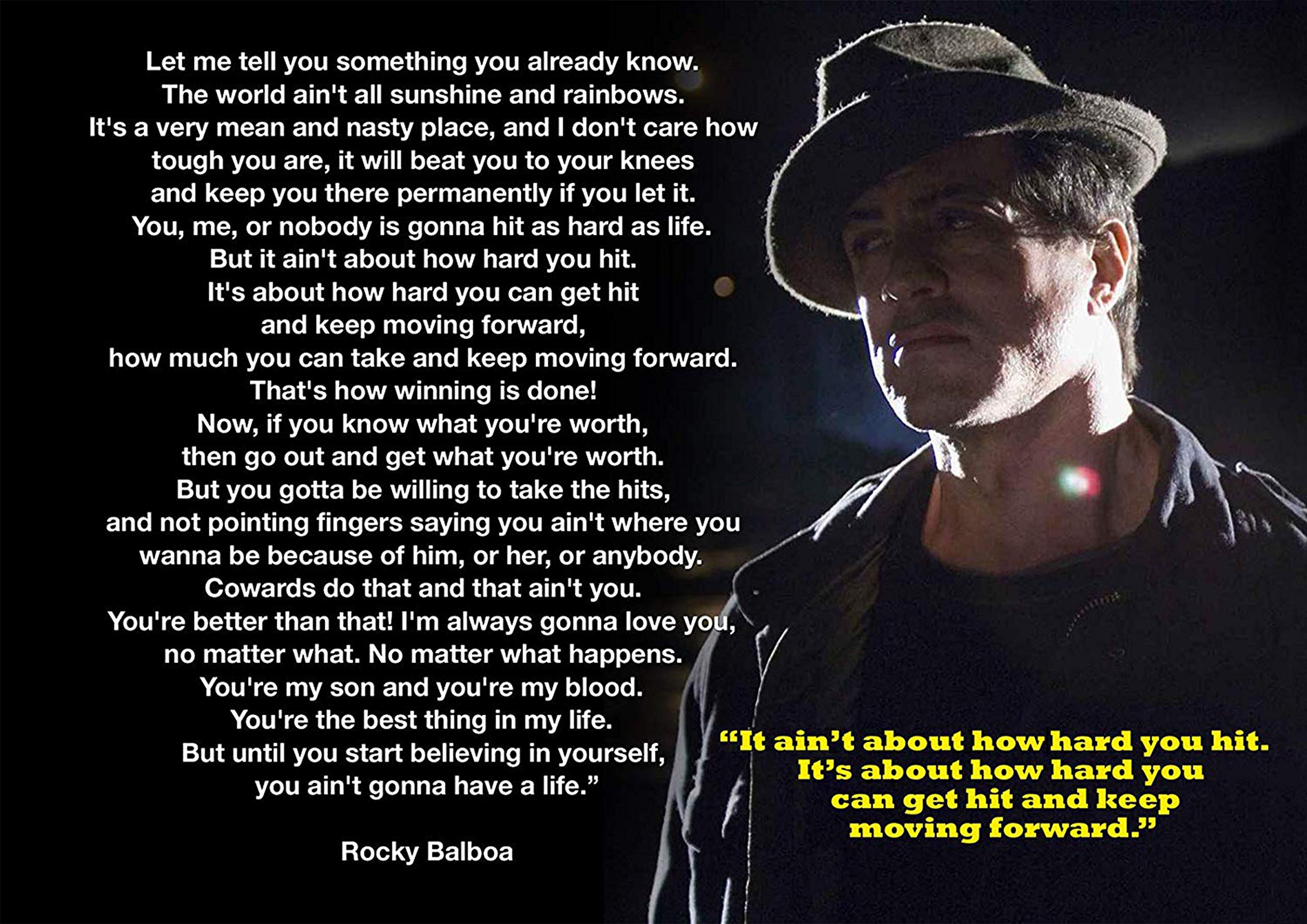 Salopian Sales Motivational - Rocky Balboa 3 - motivational - boxing - gym poster - greatest glory quote - A3 Poster - print - picture