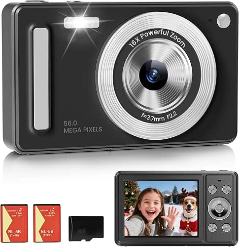 Digital Camera, FHD 1080P Point and Shoot Camera, 32GB SD