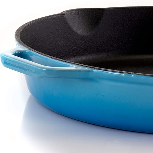 Vista 12 de Megachef Sartén de hierro fundido esmaltado, 10.25 pulgadas, rojo